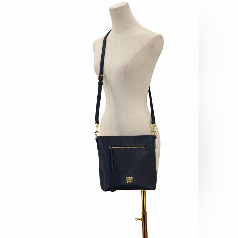 Dooney & Bourke Saffiano Leather Crossbody Bag Black Small Zip Purse - Picture 5 of 17